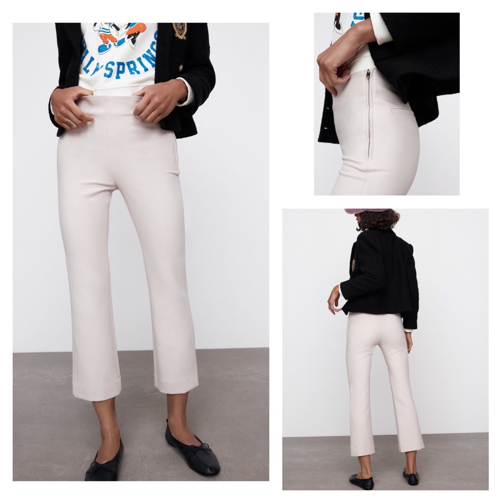 zara cropped flare pants